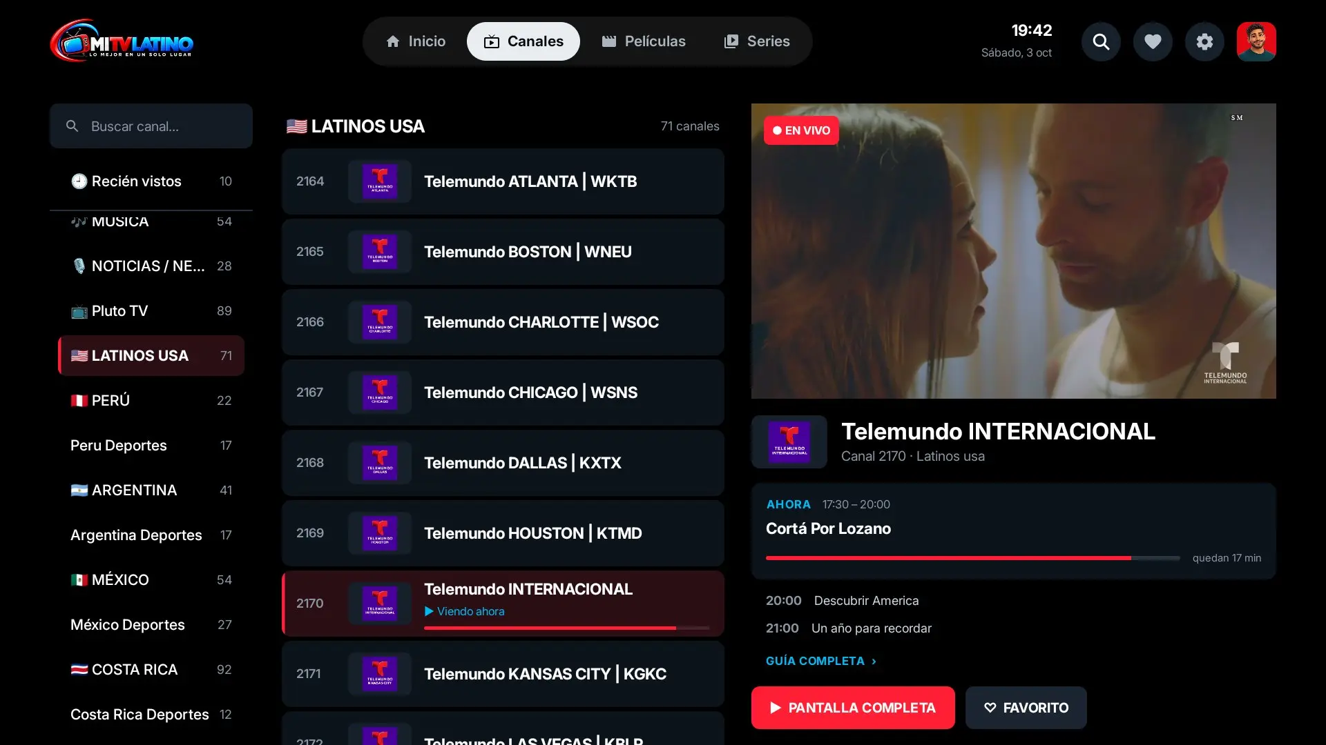 App IPTV en Android TV: En vivo