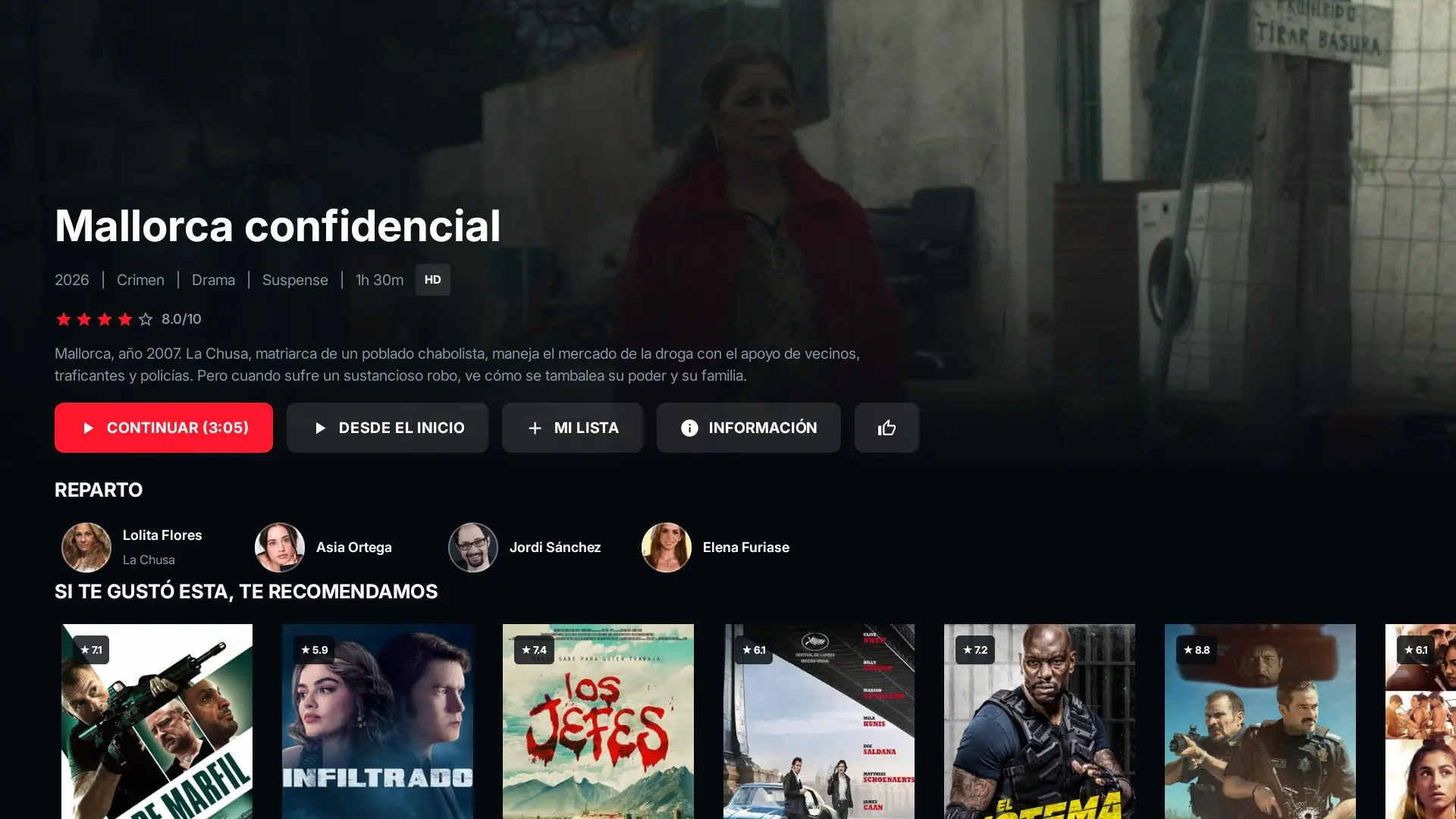 App IPTV en Android TV: Detalle