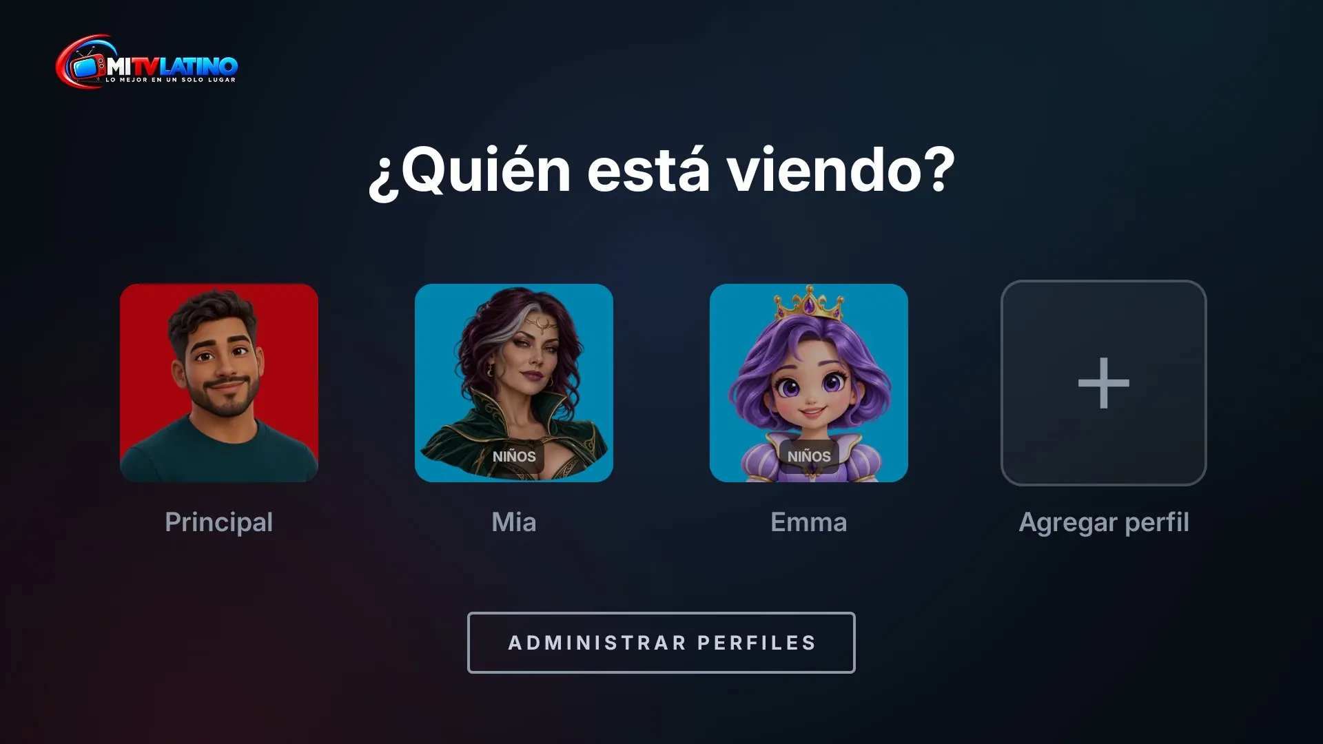 App IPTV en Android TV: Perfiles
