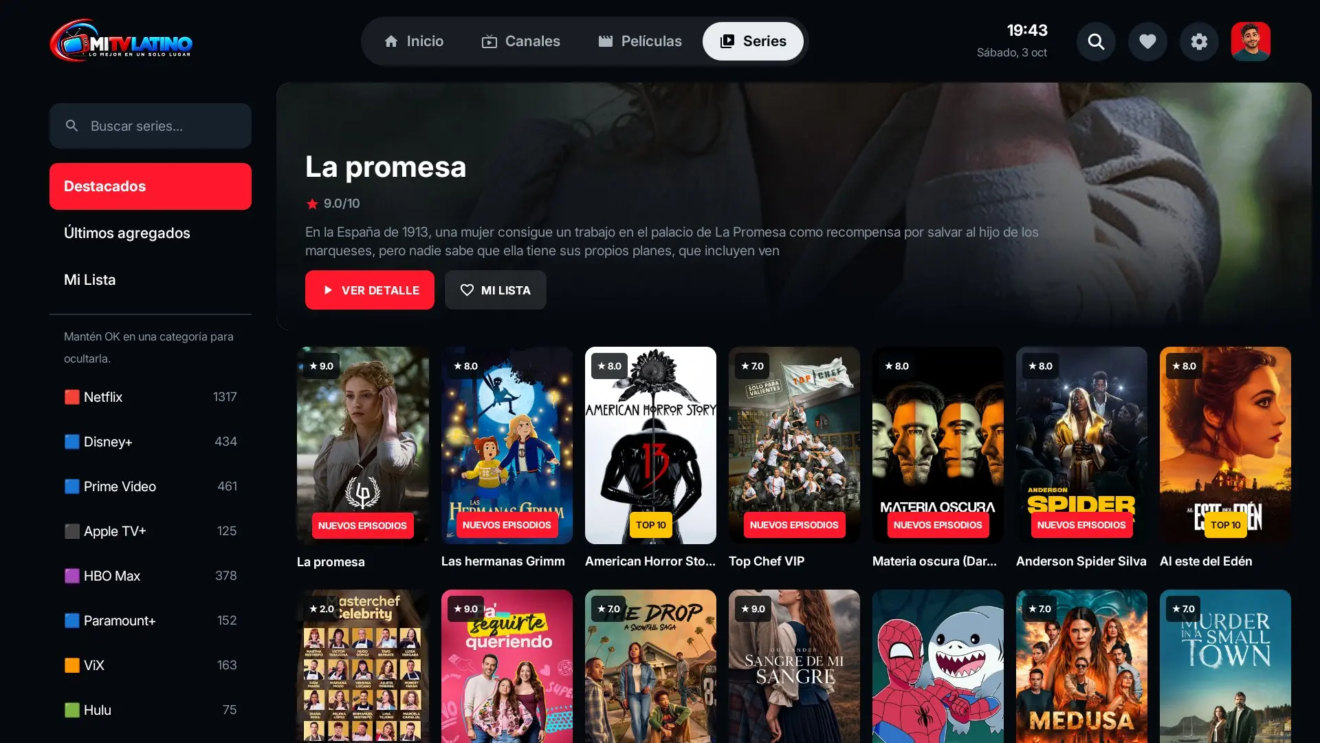 App IPTV en Android TV: Series