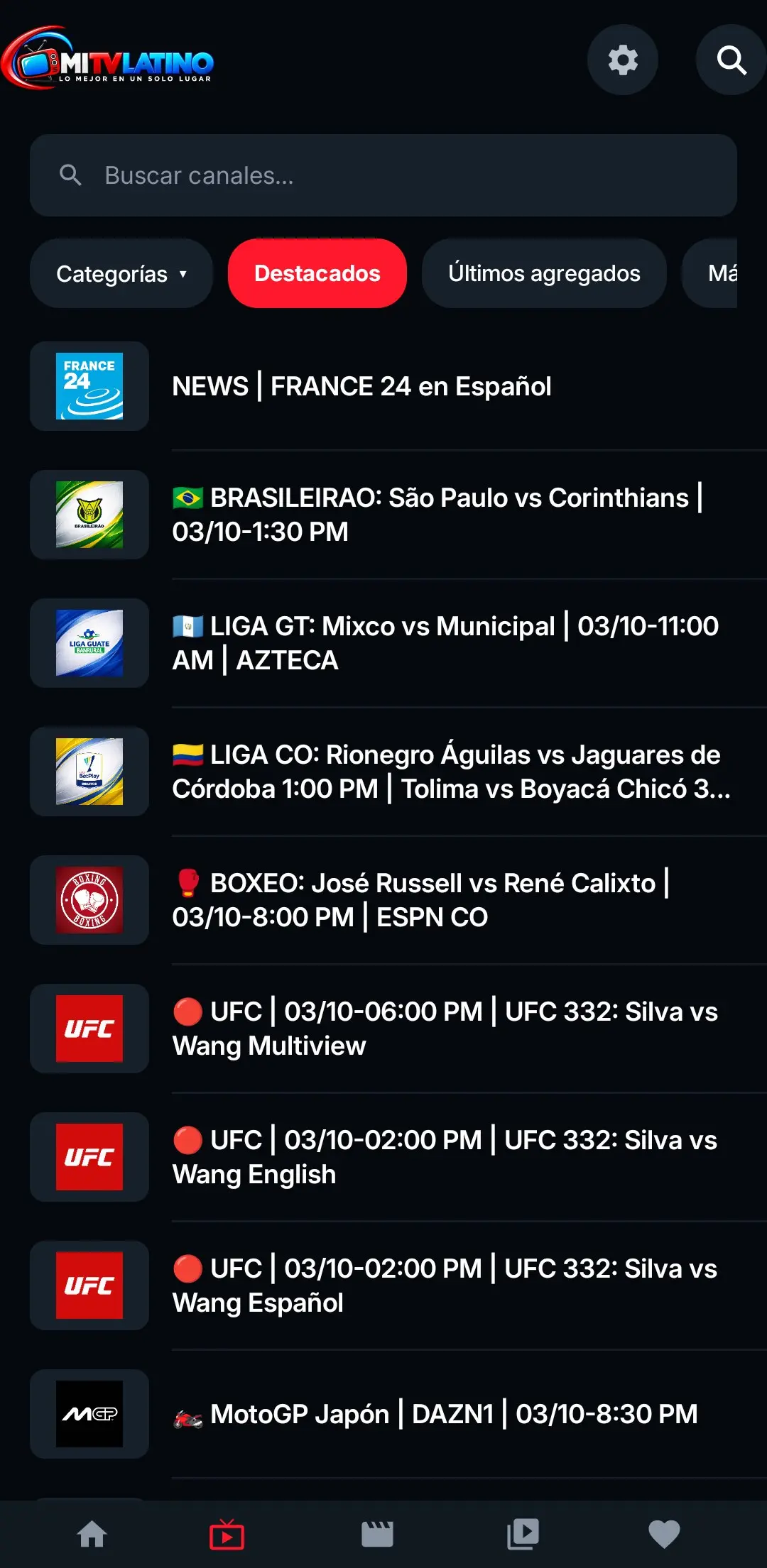 App IPTV en el celular: En vivo