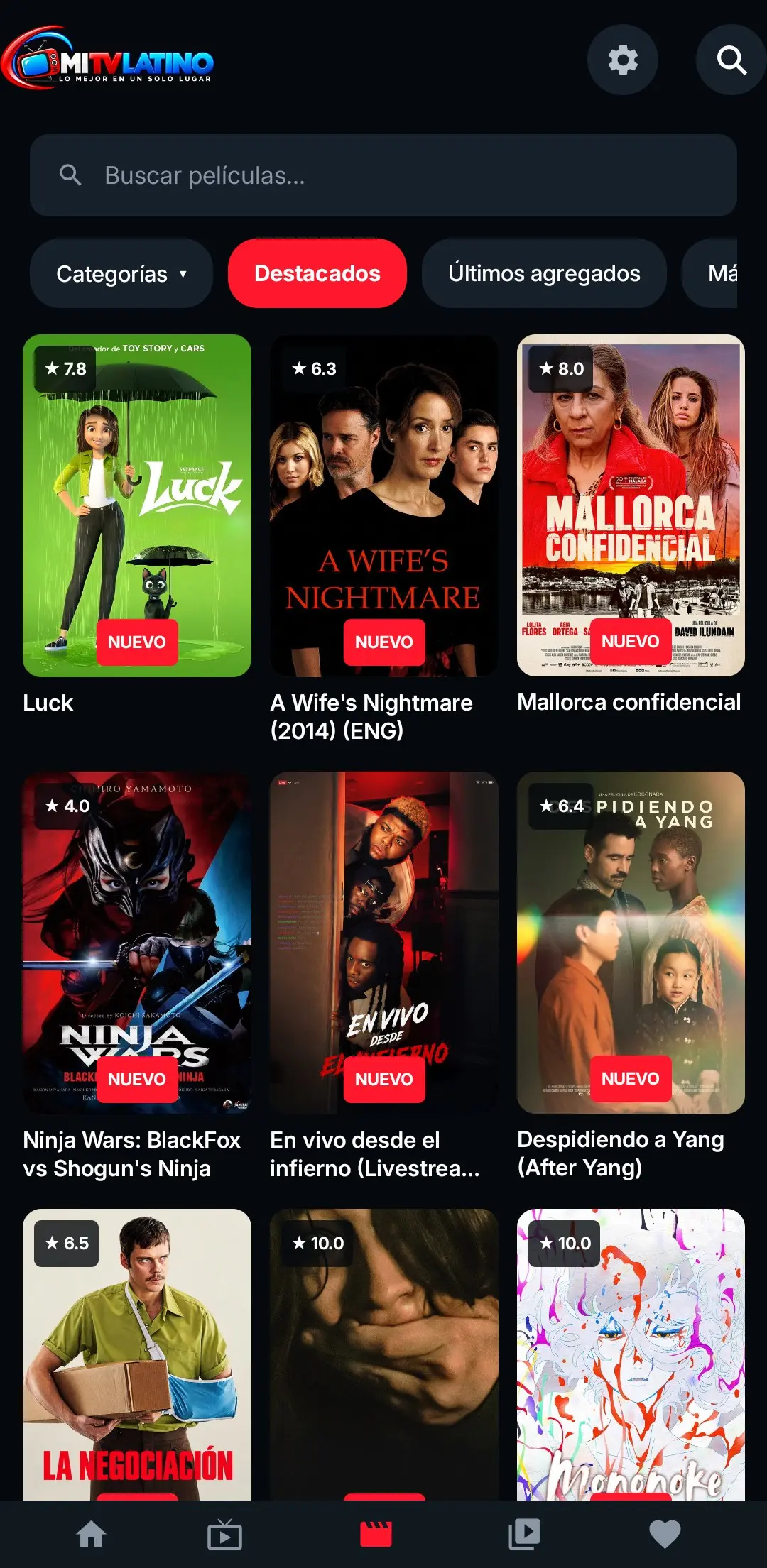 App IPTV en el celular: Películas