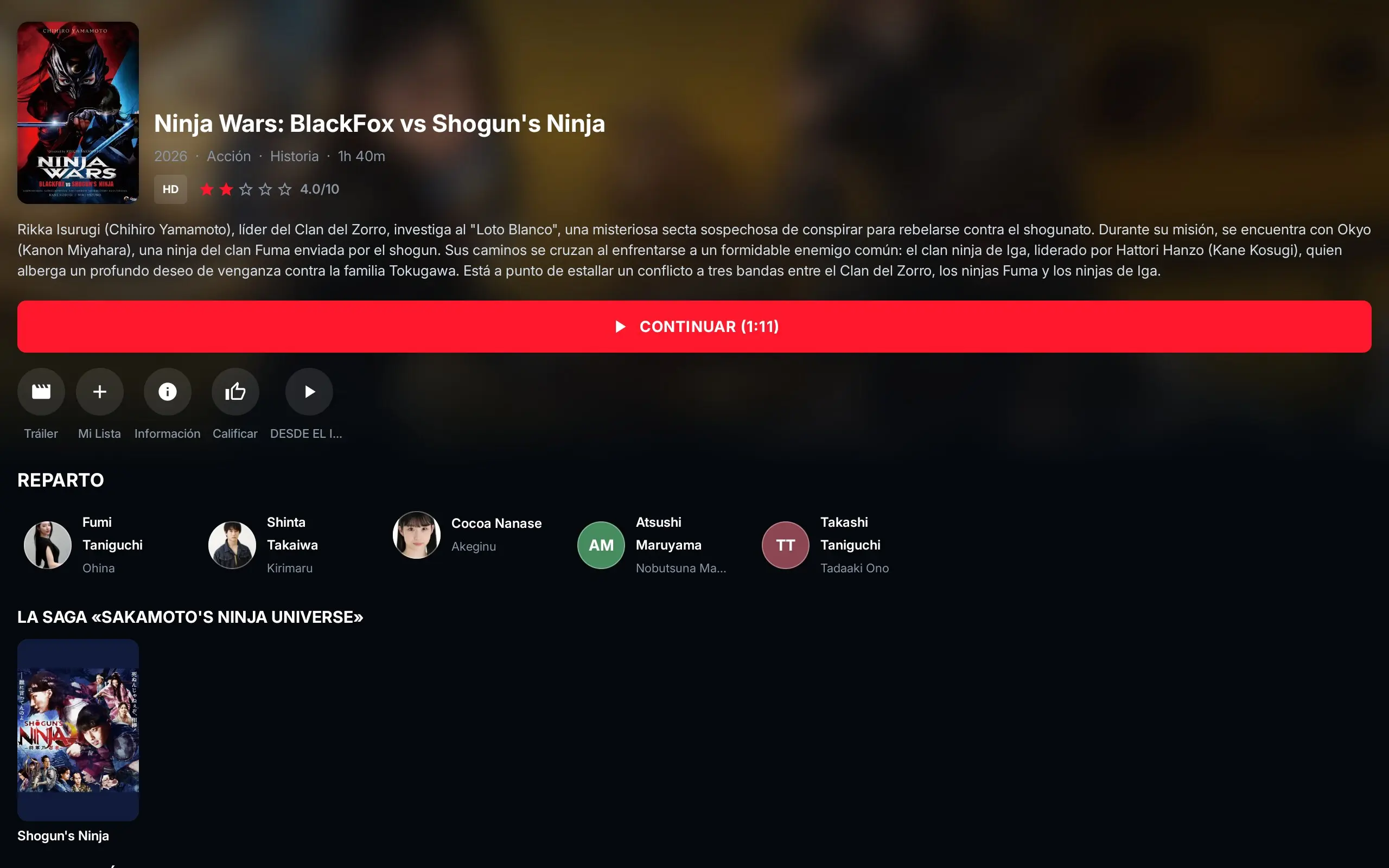 App IPTV en la tablet: Detalle