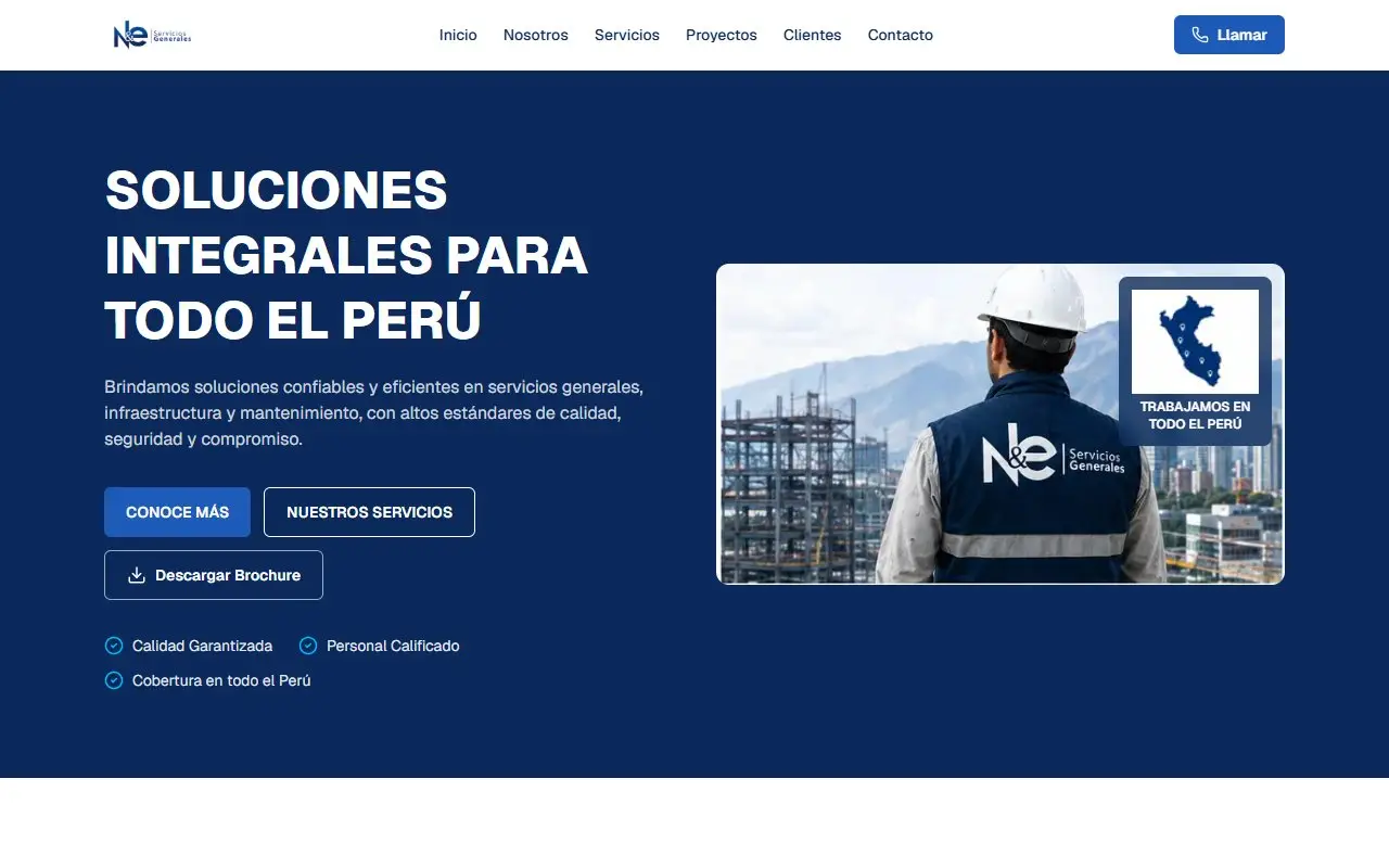 N&E Servicios Generales website, Peru